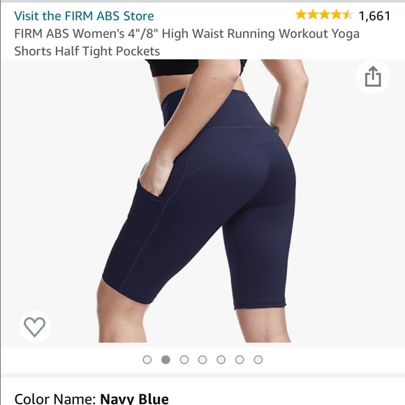 Biker Shorts- Navy Blue High Waisted XL (Amazon) - Picture 3 of 3